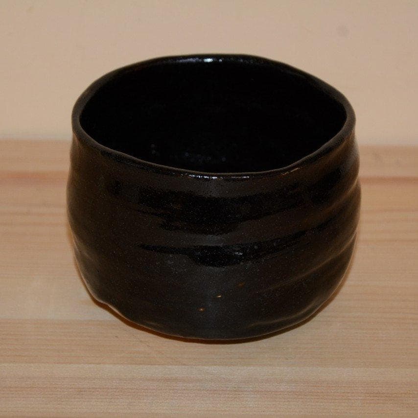 瀬戸黒茶碗 美濃焼 新品 土岐市無形文化財保持者 水野澤三作 送料込み