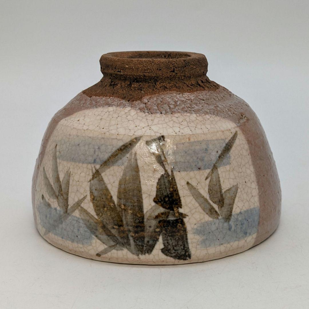 萩焼 絵萩茶盌 桐箱合布 抹茶碗 抹茶茶碗 茶道具 茶器 食器 工芸品 笹絵竹絵