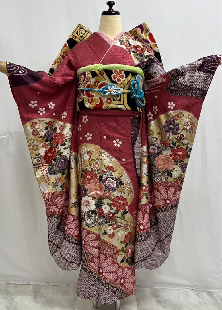 振り袖 フルセット 別誂長襦袢付 成人式 絞り入り 金彩加工 刺繍入り 630