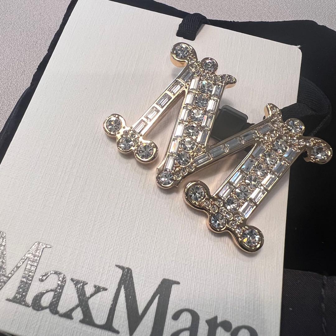 MaxMara BATH2ブローチ タグ・保存袋付き クリスタル [バス