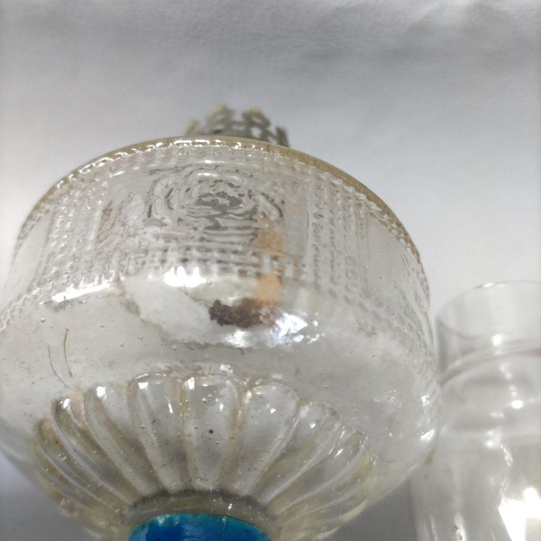 大正硝子 オイルランプ ブルー D605