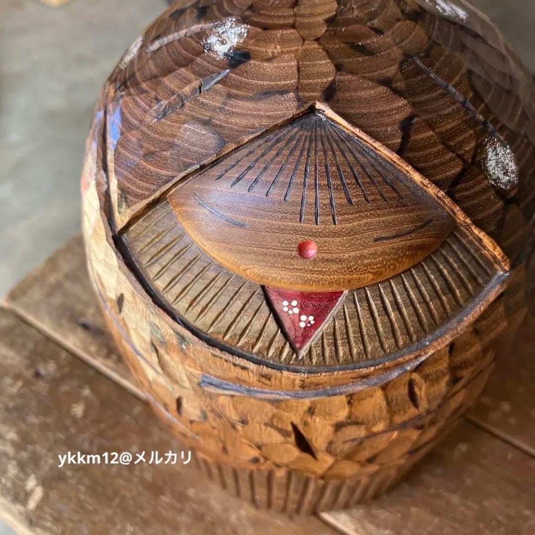 創作こけし 相田晴峰 雪ん子 木彫 置物