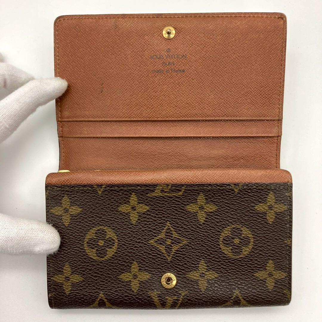 正規品 ルイヴィトン 二つ折り財布 トレゾール モノグラム L字