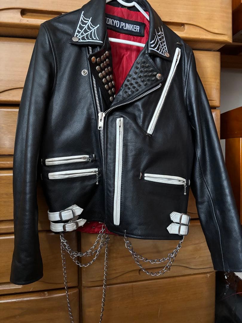 TOKYO PUNKER レザージャケット 黒 32 メンズ