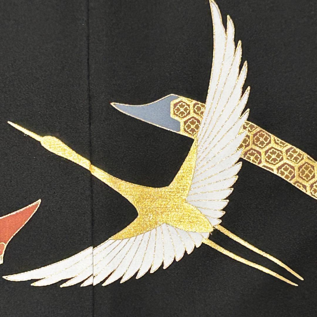 654】友禅•金箔•金駒刺繍 黒留袖 - メルカリ