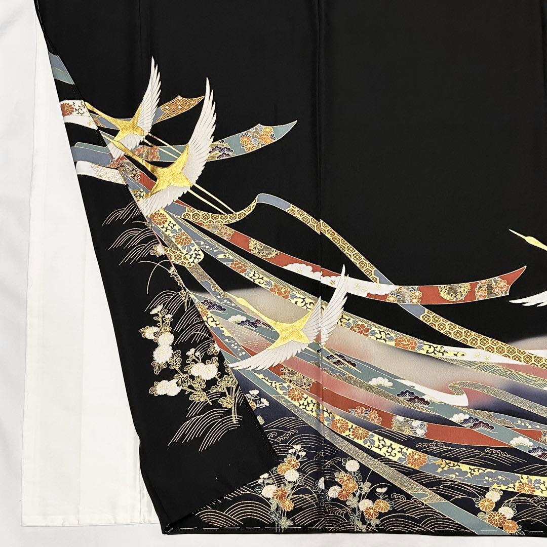 654】友禅•金箔•金駒刺繍 黒留袖 - メルカリ
