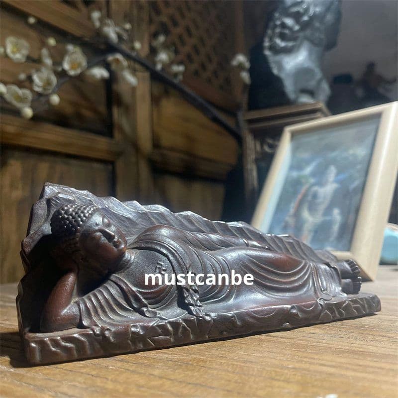 石像 仏像 釈迦牟尼仏寝像 玄関 茶室 書斎 禅意装飾品 工芸