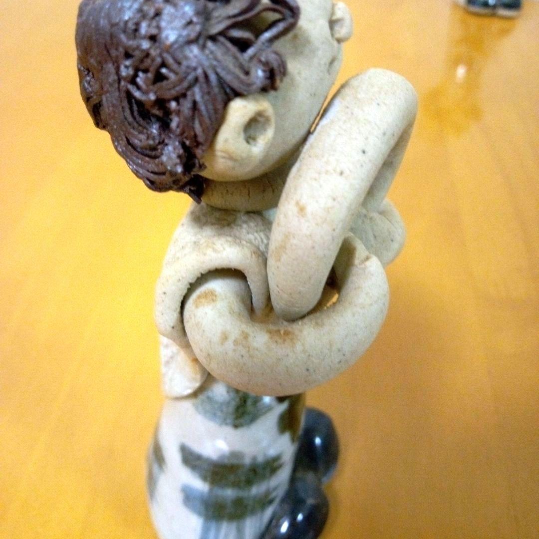 砥部焼き 森元青芳 青芳人形 5体 磁器 置物 手作り 工芸品