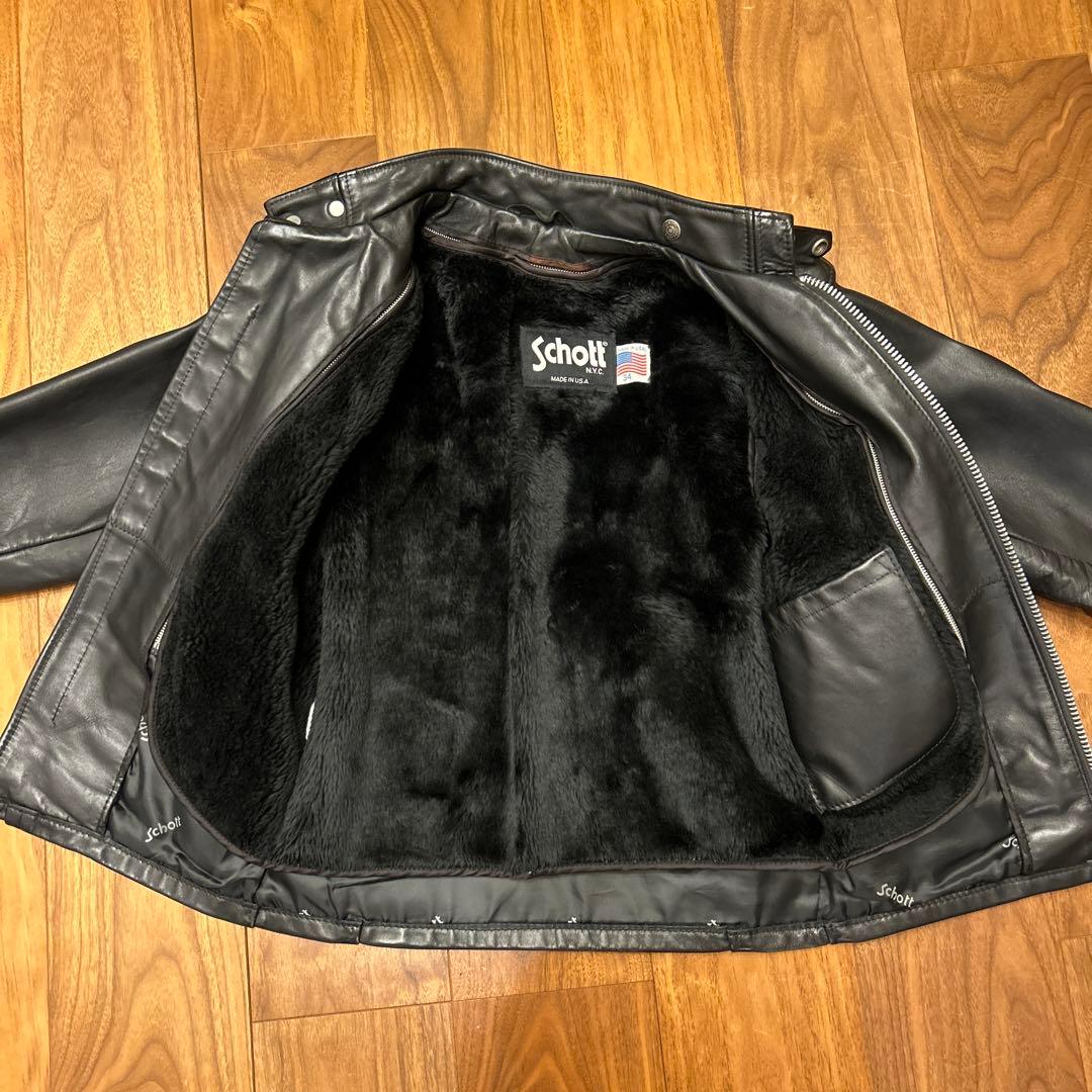 Schott641 シングルライダース 34ボアライナー付