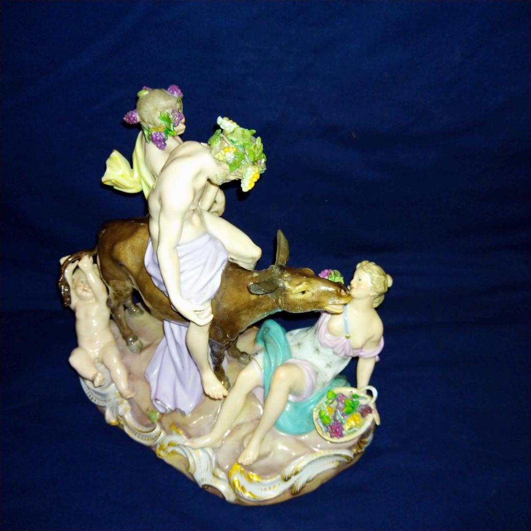 希少✤1924年以前マイセン(Meissen)『ロバに乗るシレノス』