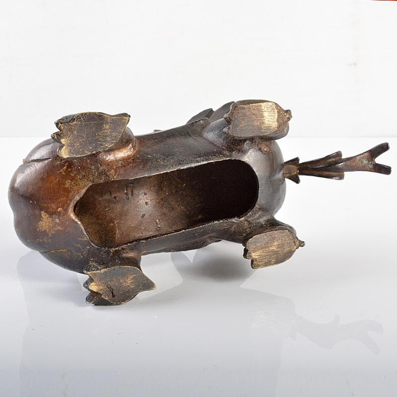 中国　古銅宣徳銅　神獣　置物　M　R6188