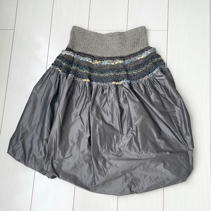 未使用 M.&KYOKO 切り替えバルーンスカート シルク混ニット 1