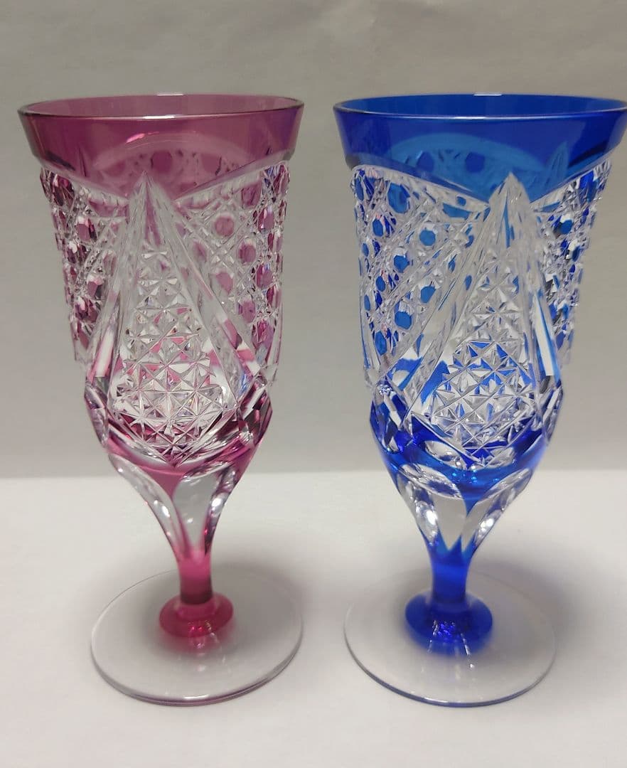 超希少品☆江戸切子 木村泰典 ワイングラス 脚付杯（切子 江戸切子