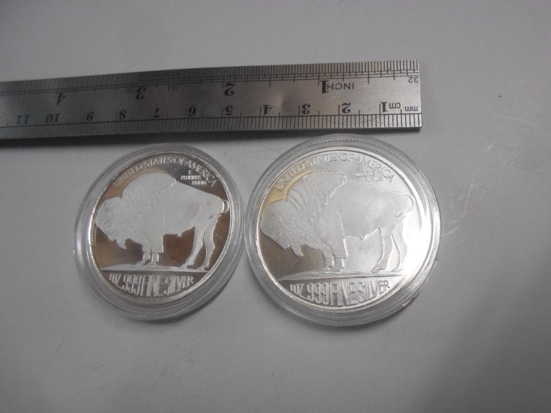 2個　シルバー　　インディアン　31.2g 　銀貨　未使用 　g088