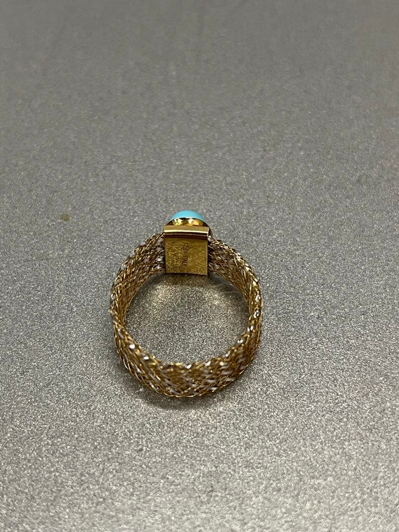 ITALY トルコ石 750 指輪　サイズ16