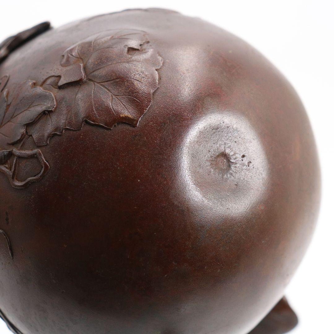 鋳師 金森浄栄作 鋳銅 瓢花入 高岡銅器 共箱 AW827