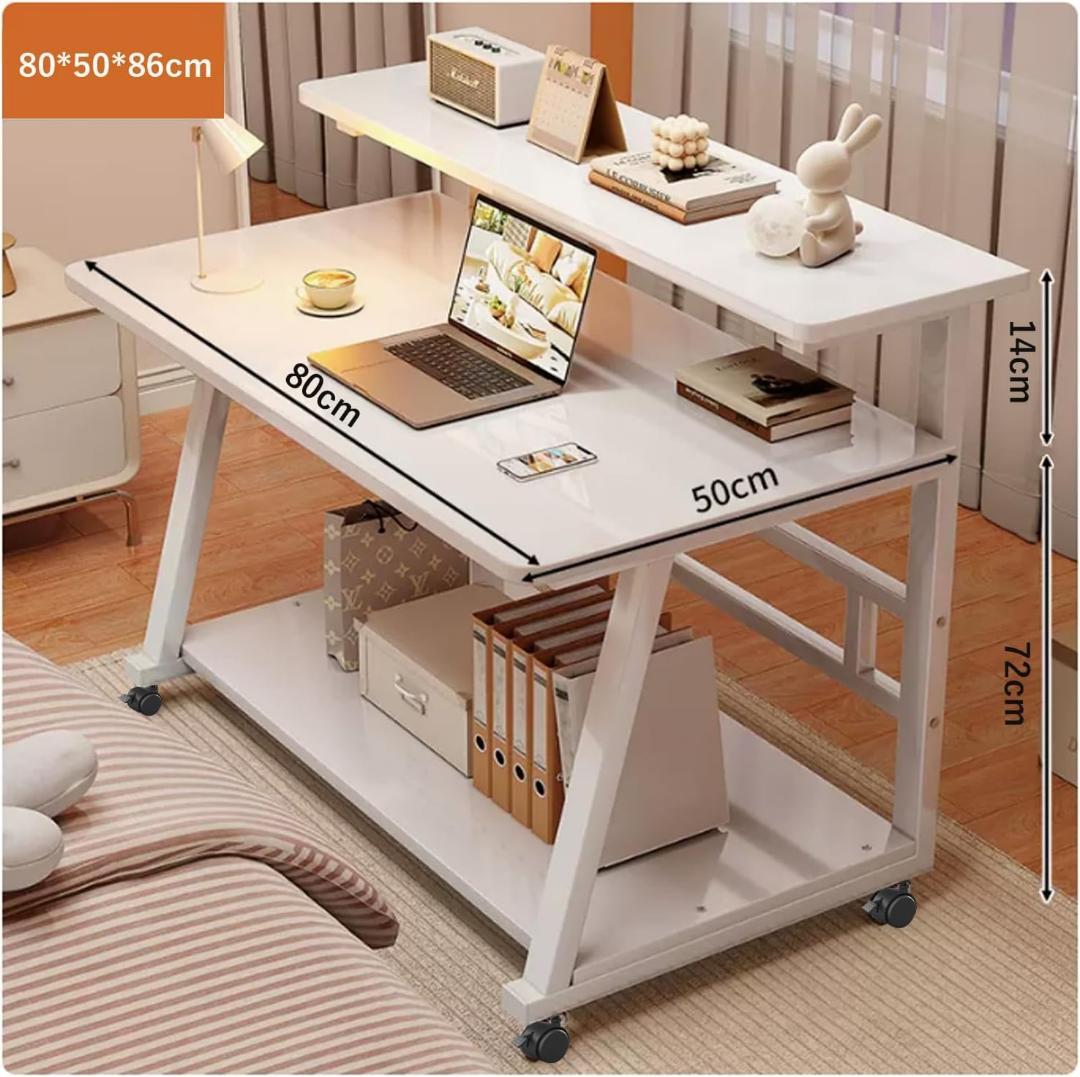 パソコンデスク モニター台付き 棚付きデスク 奥行50cm 幅80