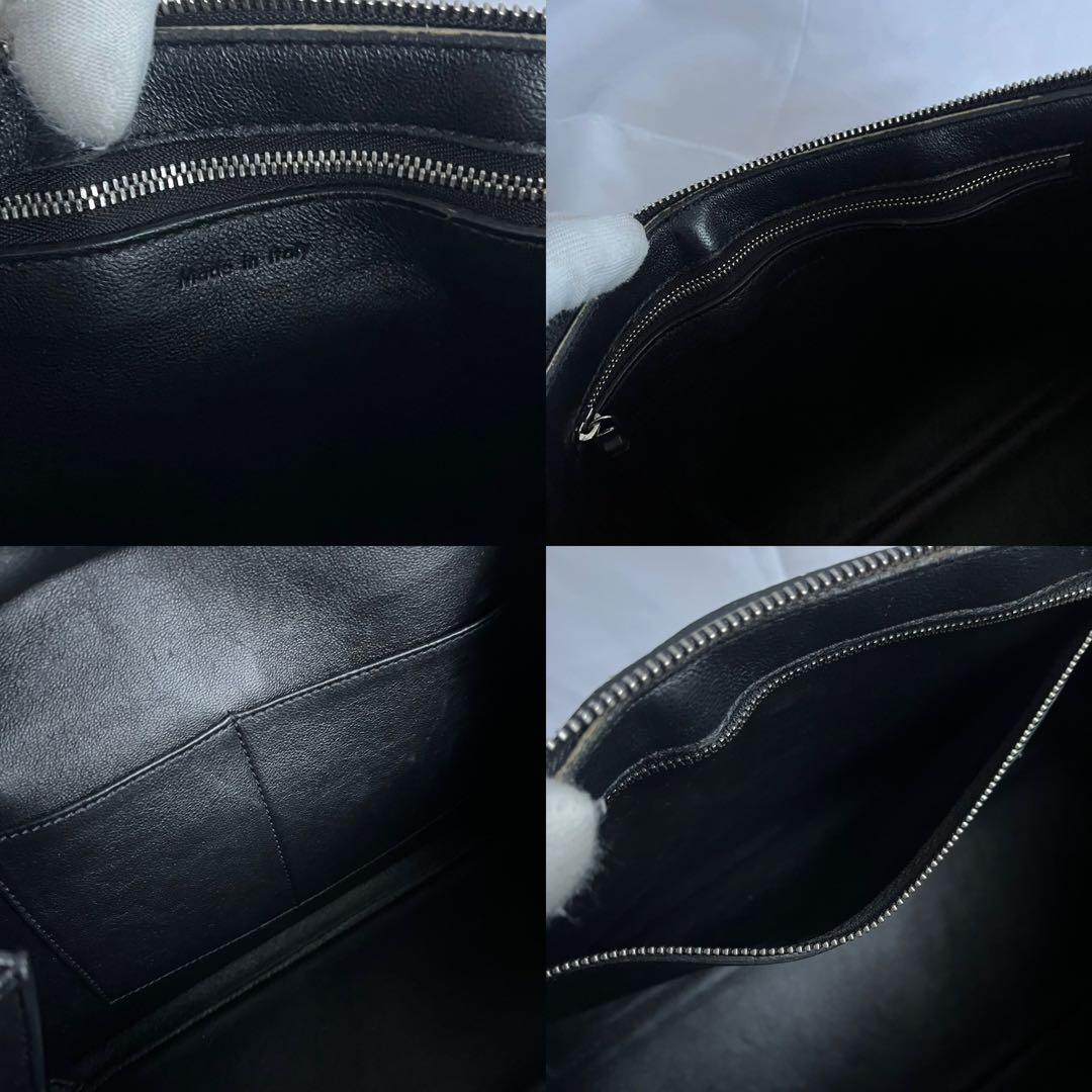 ✨極美品✨　CELINE エッジ　ハンドバッグ　バイカラー　レザー　ブラック