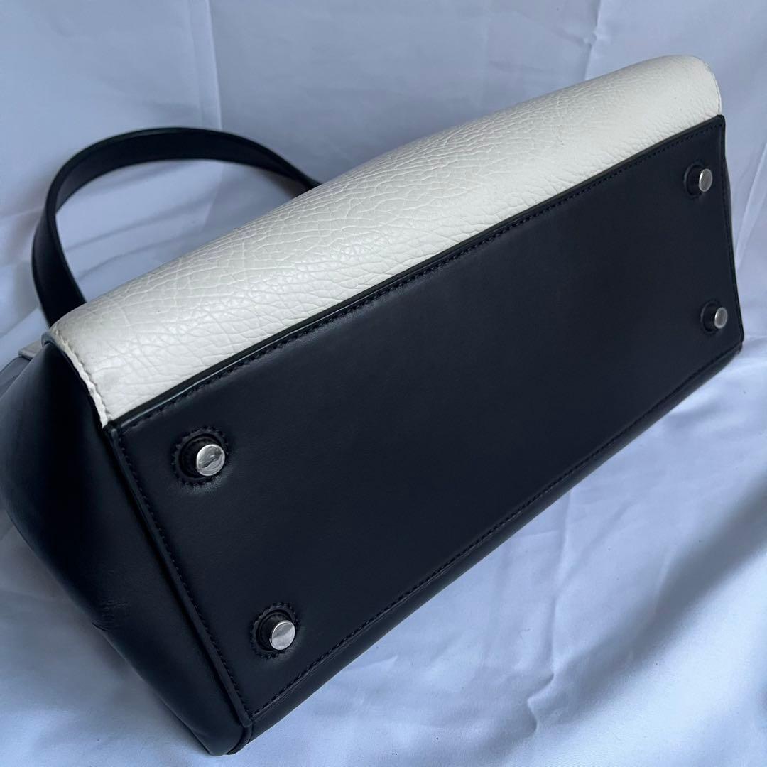 ✨極美品✨　CELINE エッジ　ハンドバッグ　バイカラー　レザー　ブラック