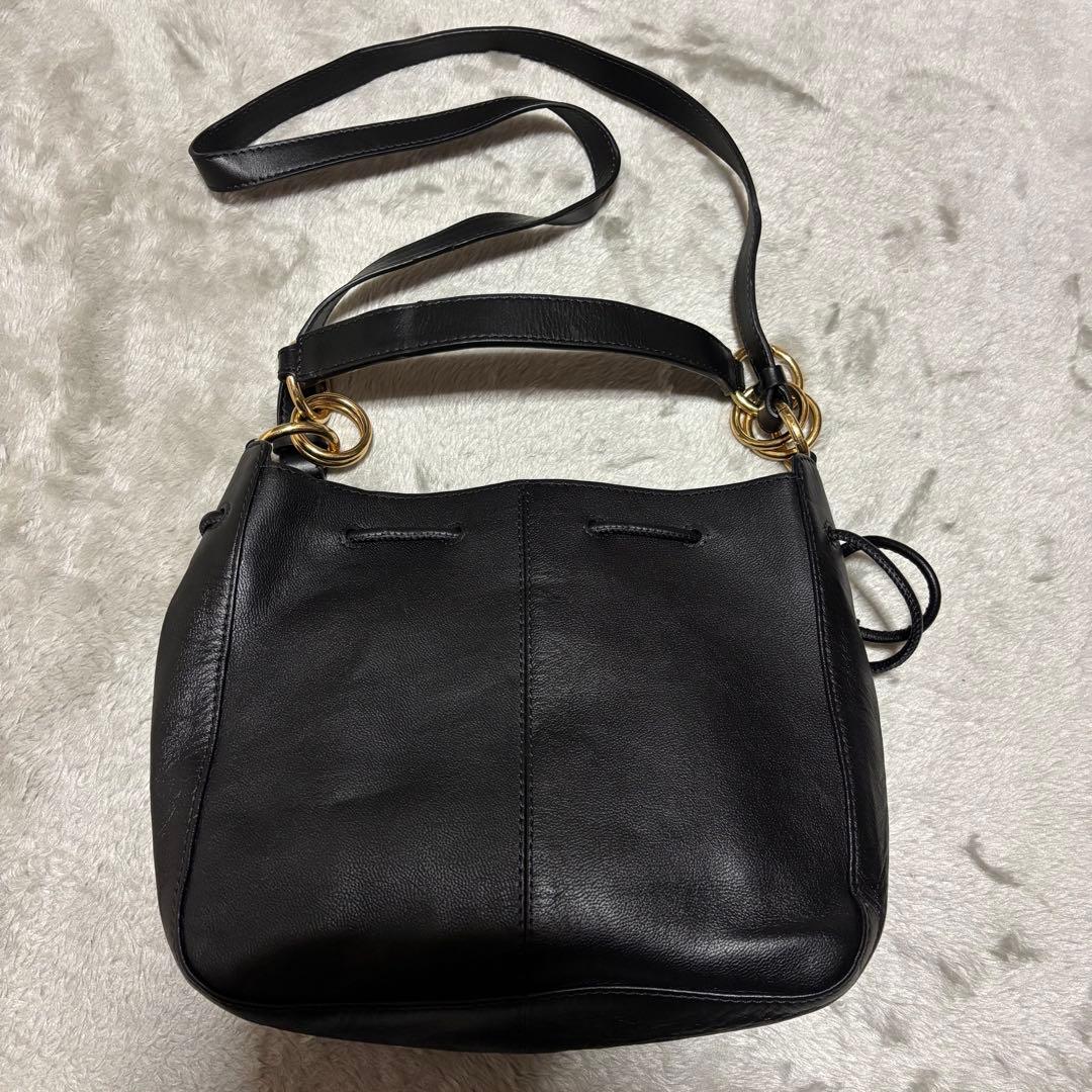 See By Chloe レザー 2way ショルダーバッグ ブラック×ゴールド
