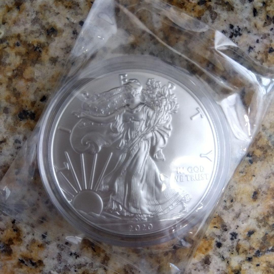 アメリカイーグル銀貨 1オンス 2020年 5枚セット クリアケース付き