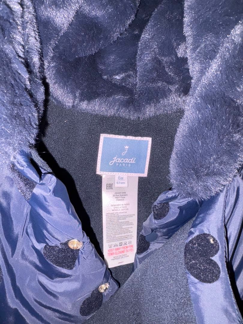 【未使用】jacadi ハート柄ネイビーアウター