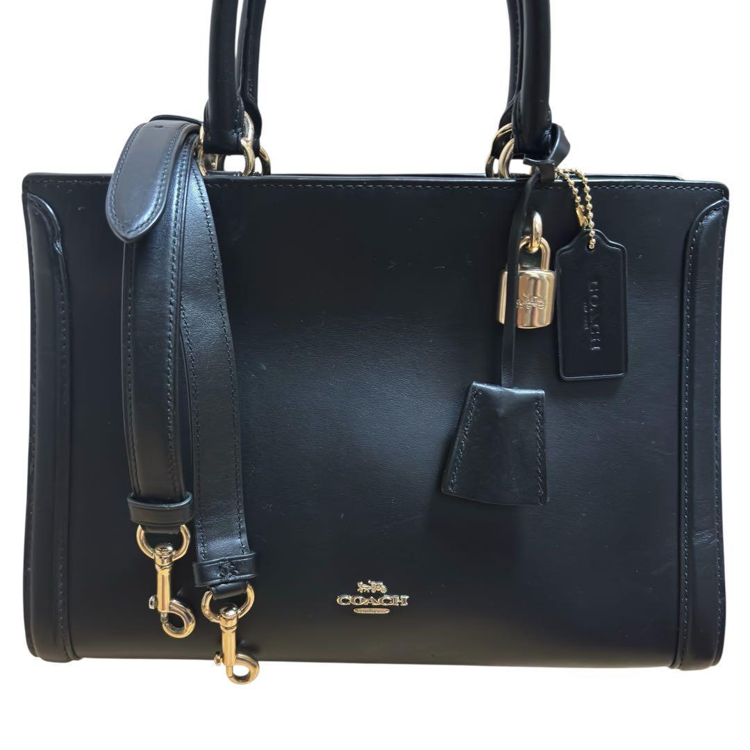 COACH コーチ 49500 ゾーイ 2way ショルダーバッグ レザー 黒