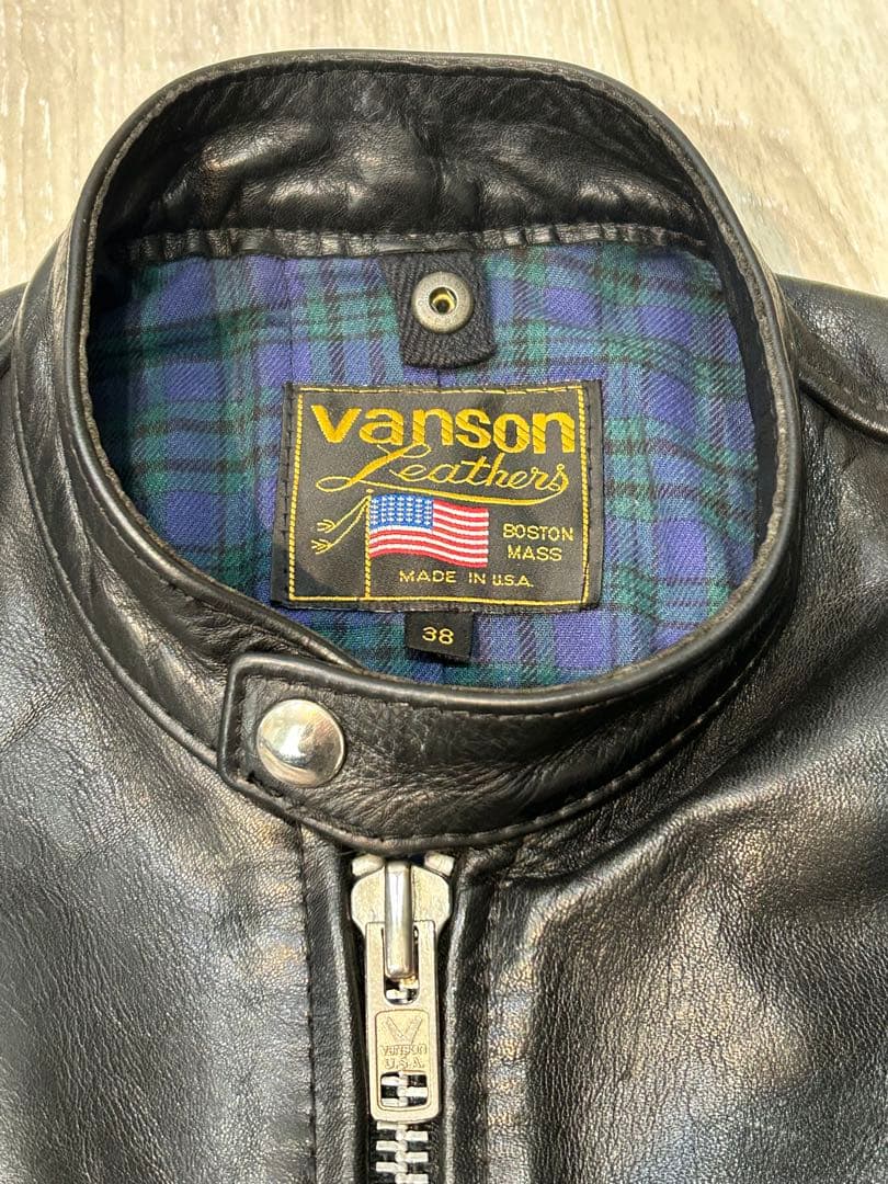 Vansonブラック レザー シングルライダース コメットCOMETサイズ38
