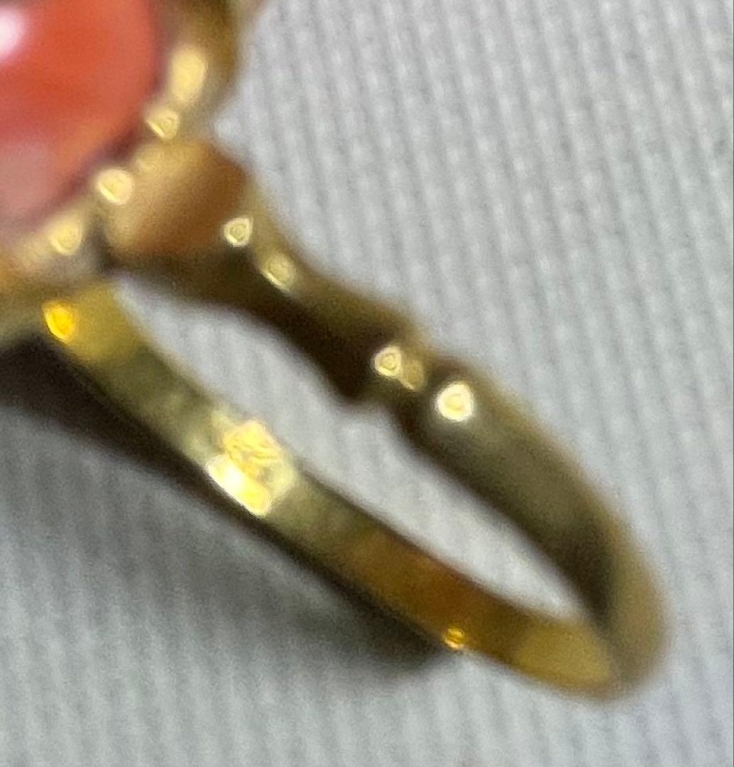 K18 指輪 赤珊瑚