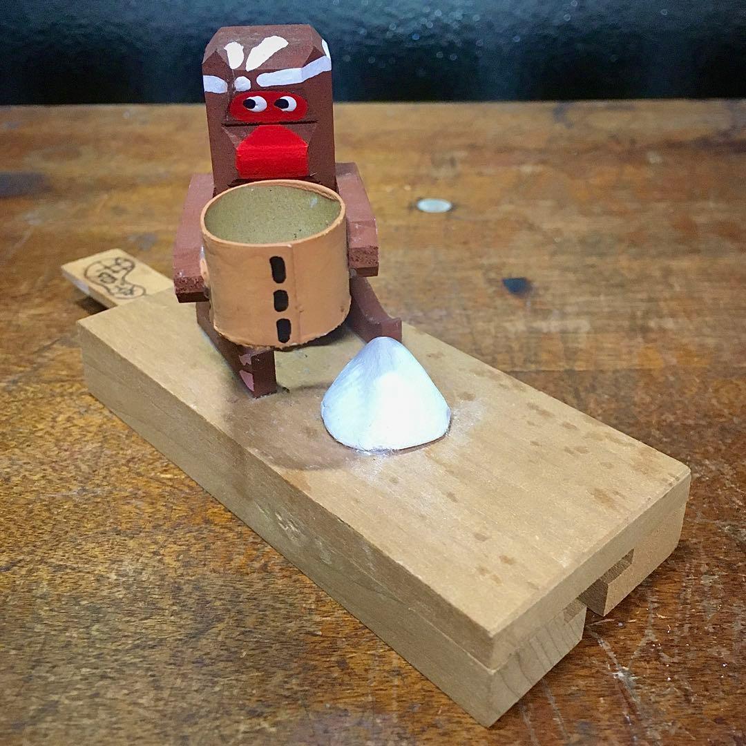 長野県 廃絶 郷土玩具 奈良井のからくり玩具 信濃猿・蕎麦ふるい猿 民藝