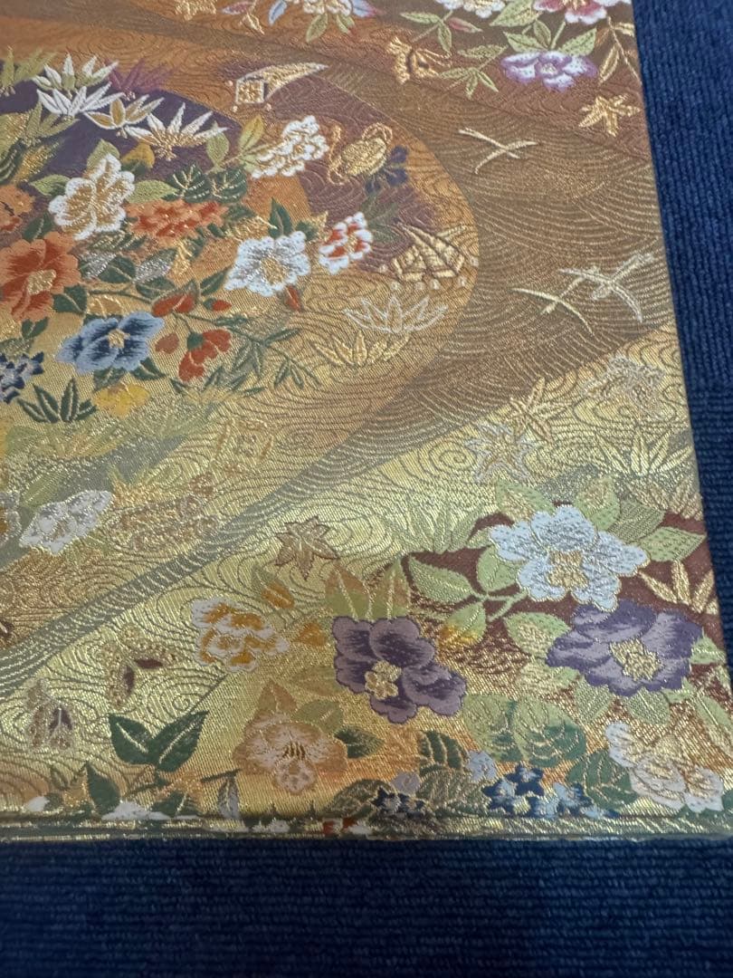 2698袋帯 古代彫金紋 西陣織 金糸 高級上質上品 約440cm 未使用