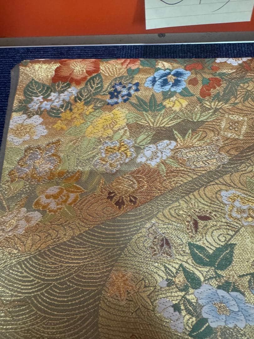 2698袋帯 古代彫金紋 西陣織 金糸 高級上質上品 約440cm 未使用