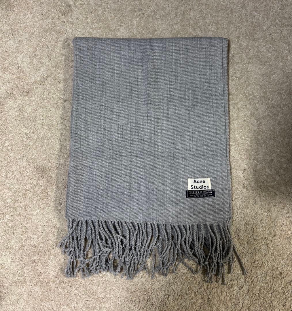 acne studios 大判 ウールマフラー グレー - メルカリ