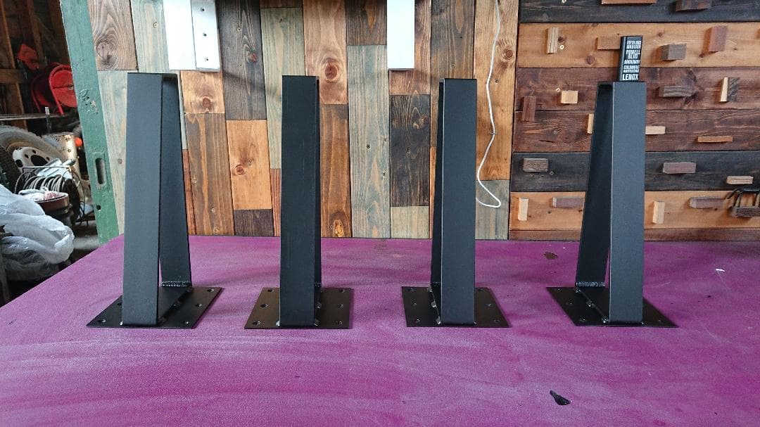 マットでアイアンなフラット鉄脚♪ 台形型 4脚ver. リビング・ロー