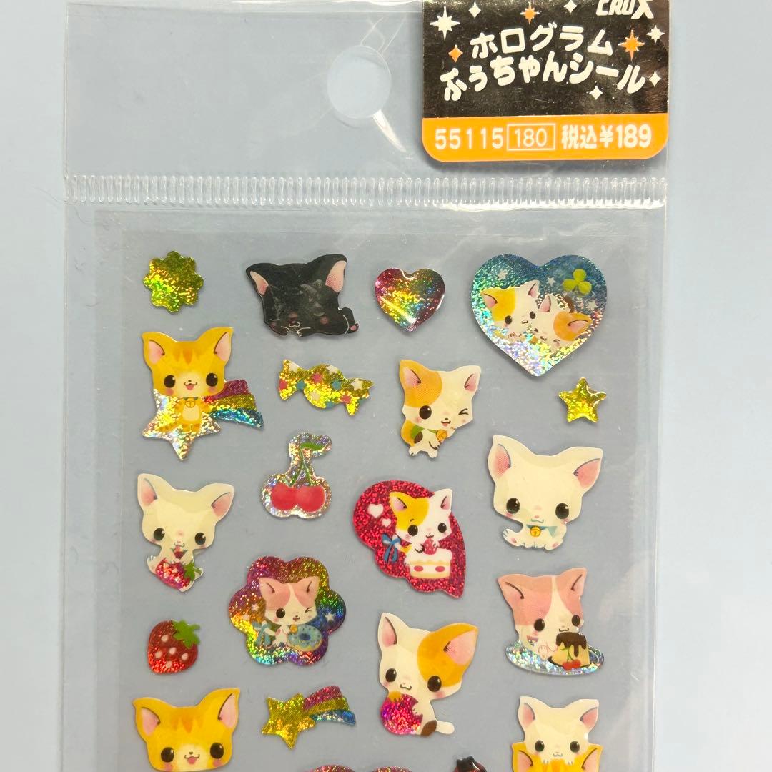 ホログラムぷうちゃんシール ネコ 平成レトロ - メルカリ