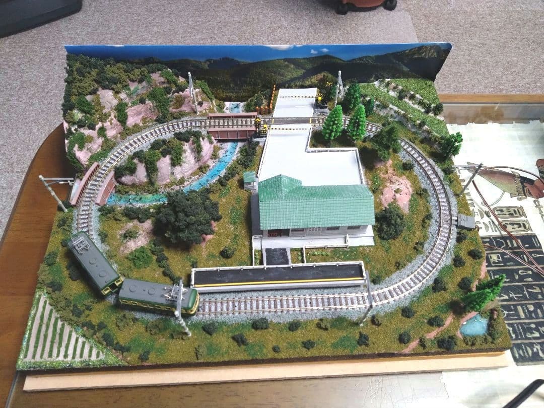 Nゲージ鉄道模型 ジオラマ 透明ケース付き　A3サイズ