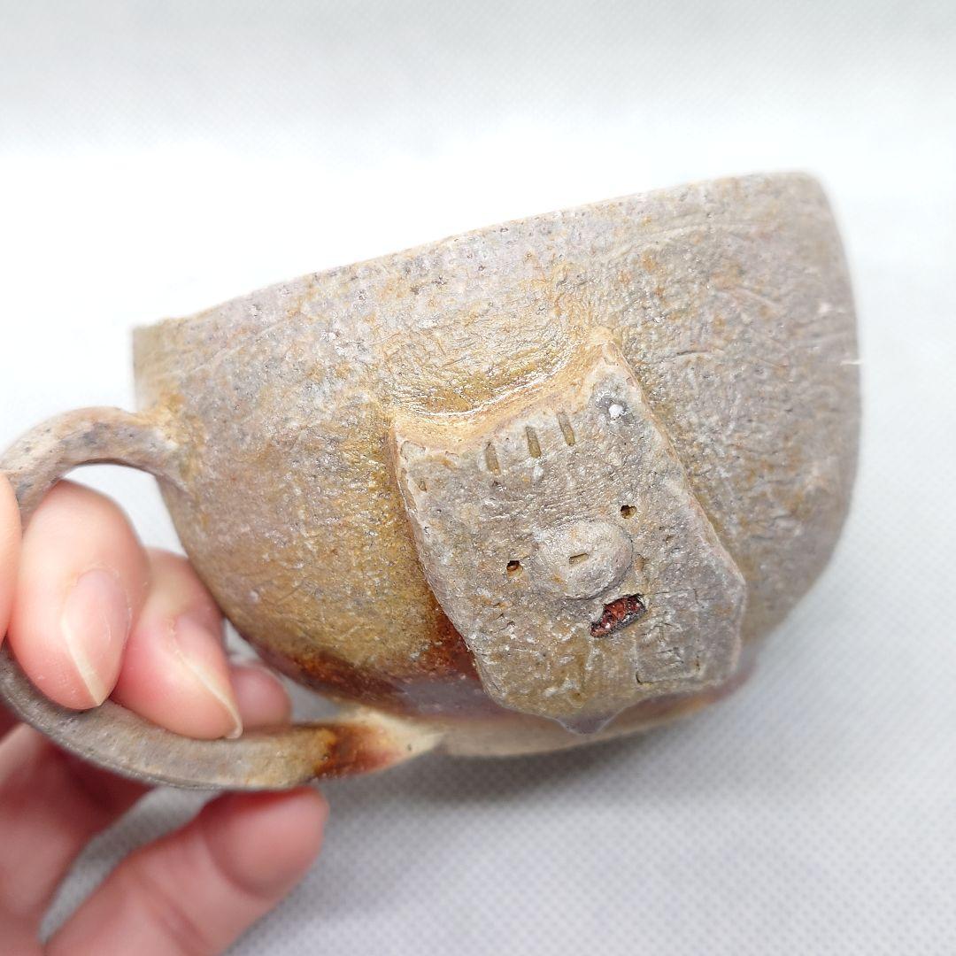 ●【2604】78.猫カップ…備前焼