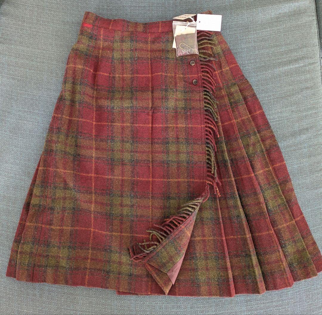 【新品タグ付】マドモアゼルノンノン チェック ウール スカート チェック