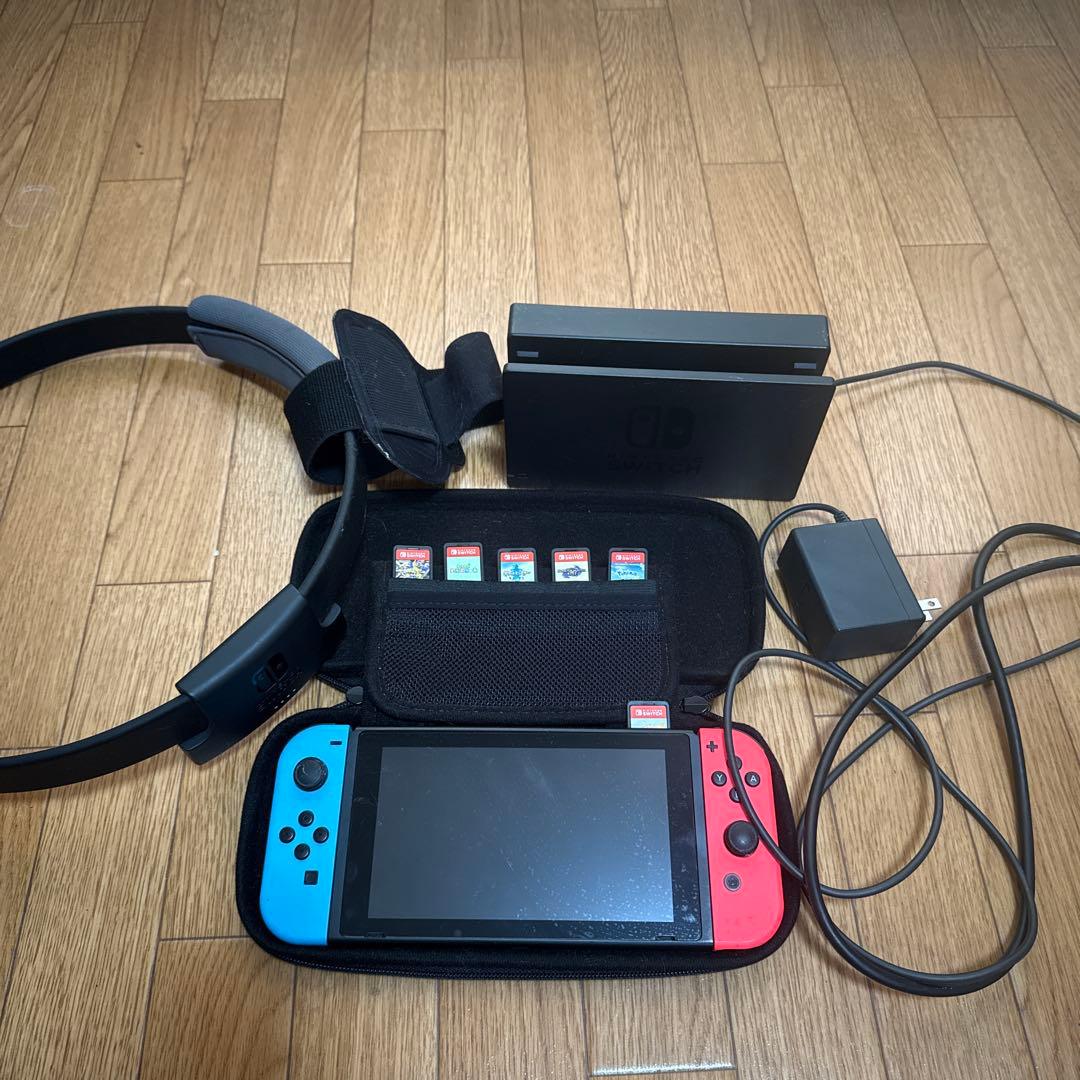 Nintendo Switch 赤/青 本体 ゲームカード収納付き