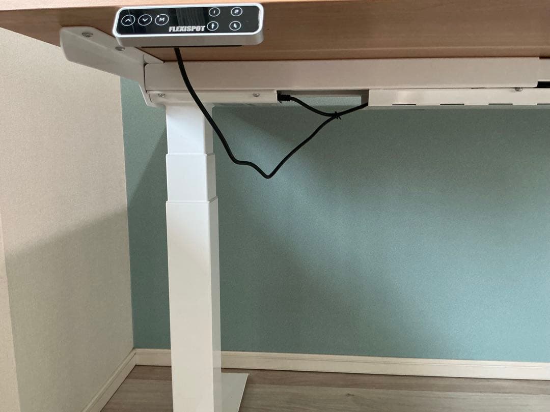 FLEXISPOT 電動昇降デスク E7 メープル天板×ホワイト脚 幅140cm