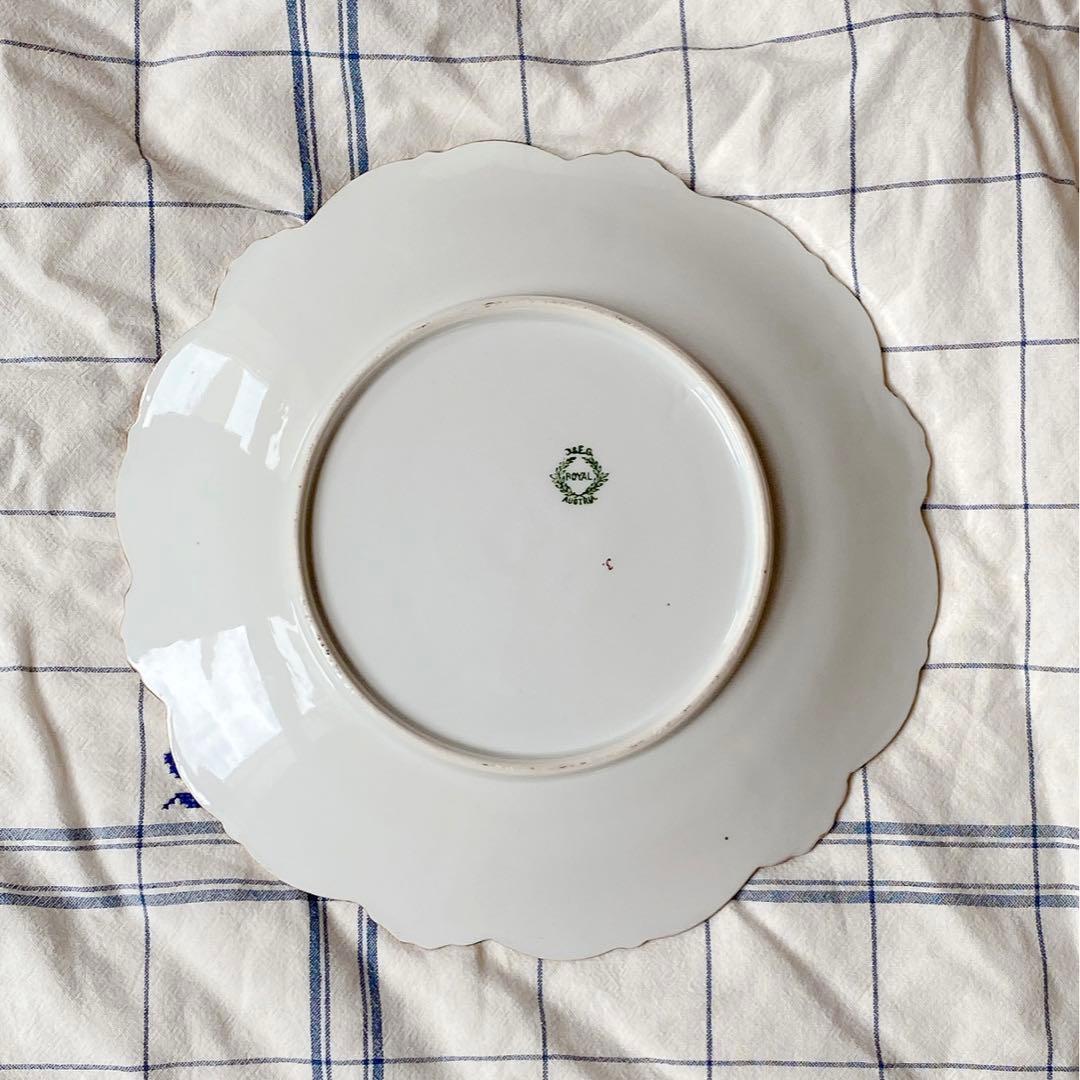 アンティーク　プレート　手描き　金彩　 薔薇　オーストリア