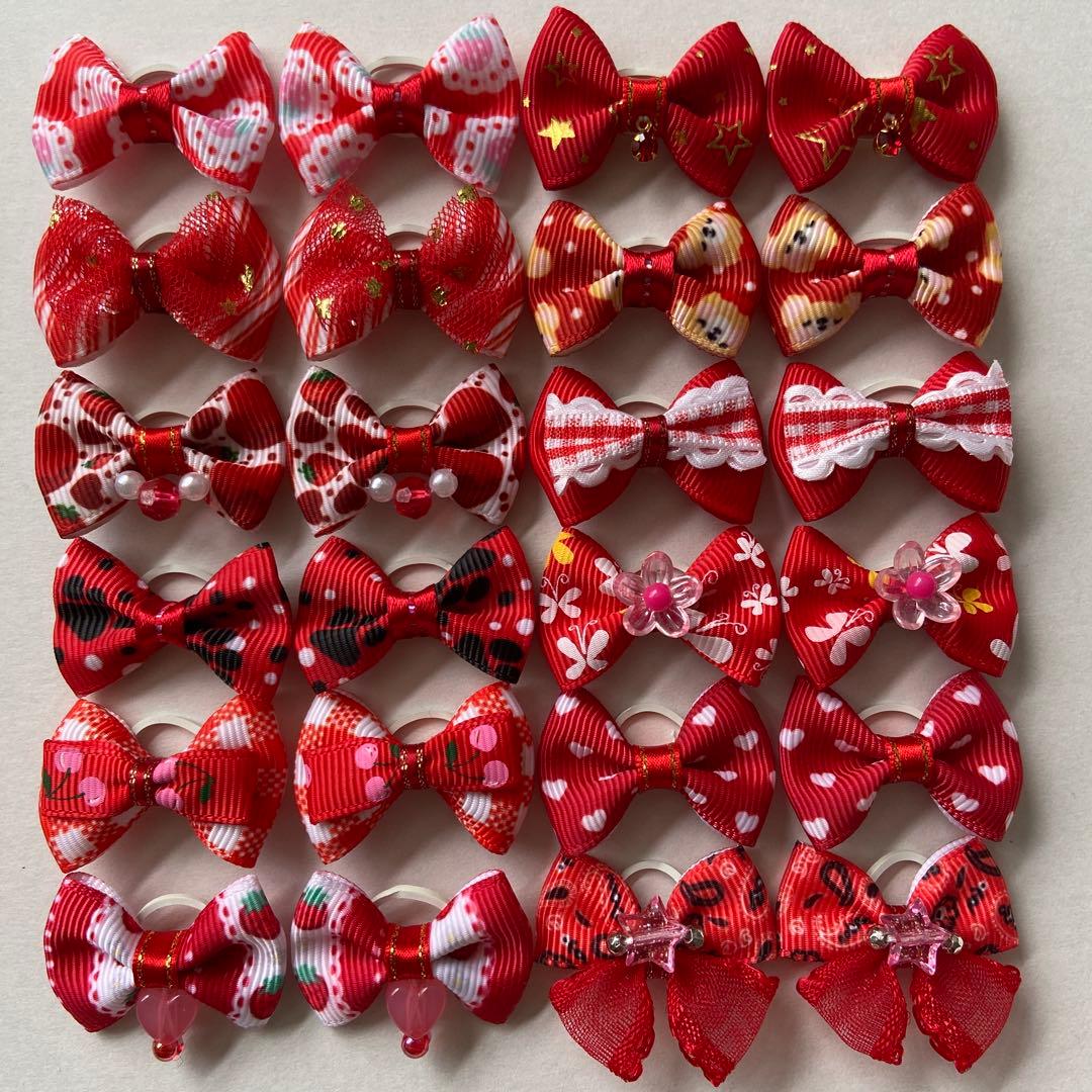犬用♡トリミングリボン 12組セット(24個) 〜Red〜 - メルカリ