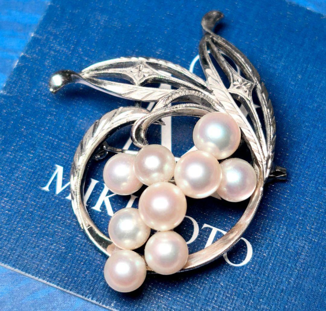 美品 最高級】ミキモト ブローチ パール リーフ 皇室御用達 9珠 正規品