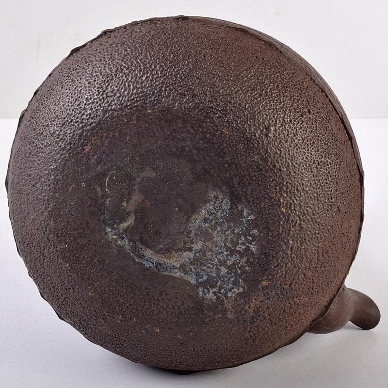 煎茶道具 釜師 佐藤浄清作 鋲打文 鉄瓶 鉄釜 M R8983