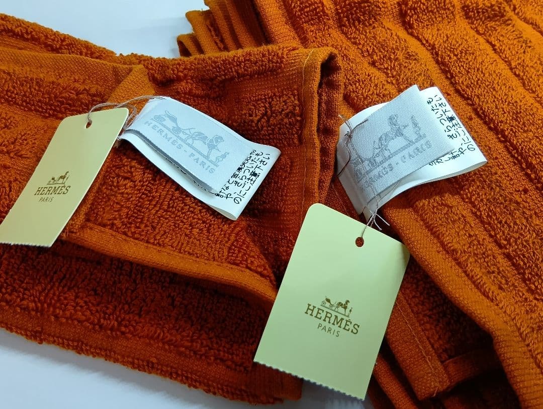 483 HERMES エルメス オレンジ タオルセット タグ、箱付きの通販はau