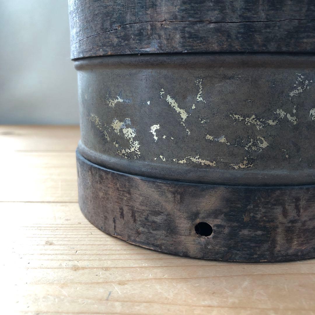 古い玩具の太鼓 木製 フランス オブジェ アート 蚤の市 古道具 no.153