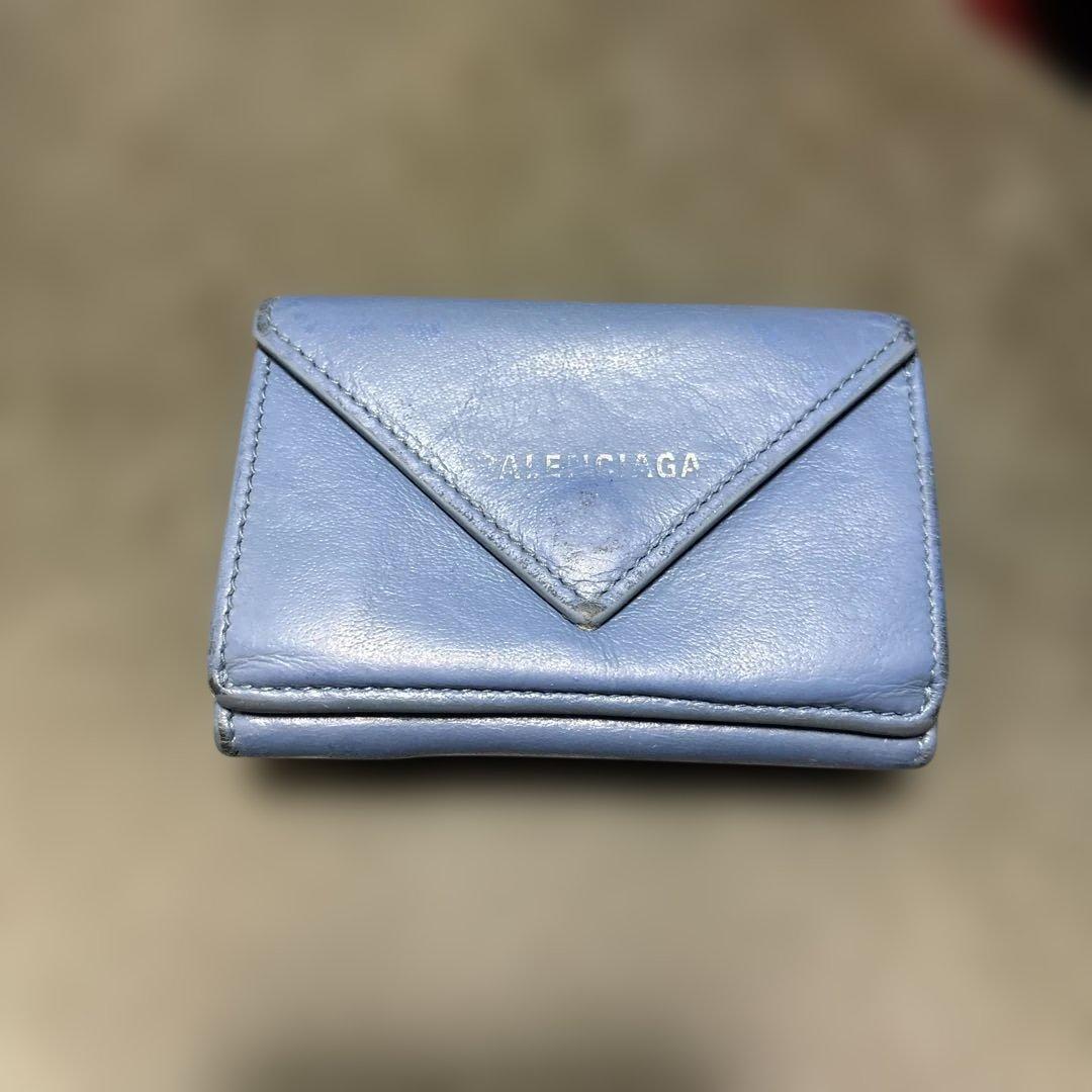 BALENCIAGA 三つ折り財布 ライトブルー - メルカリ