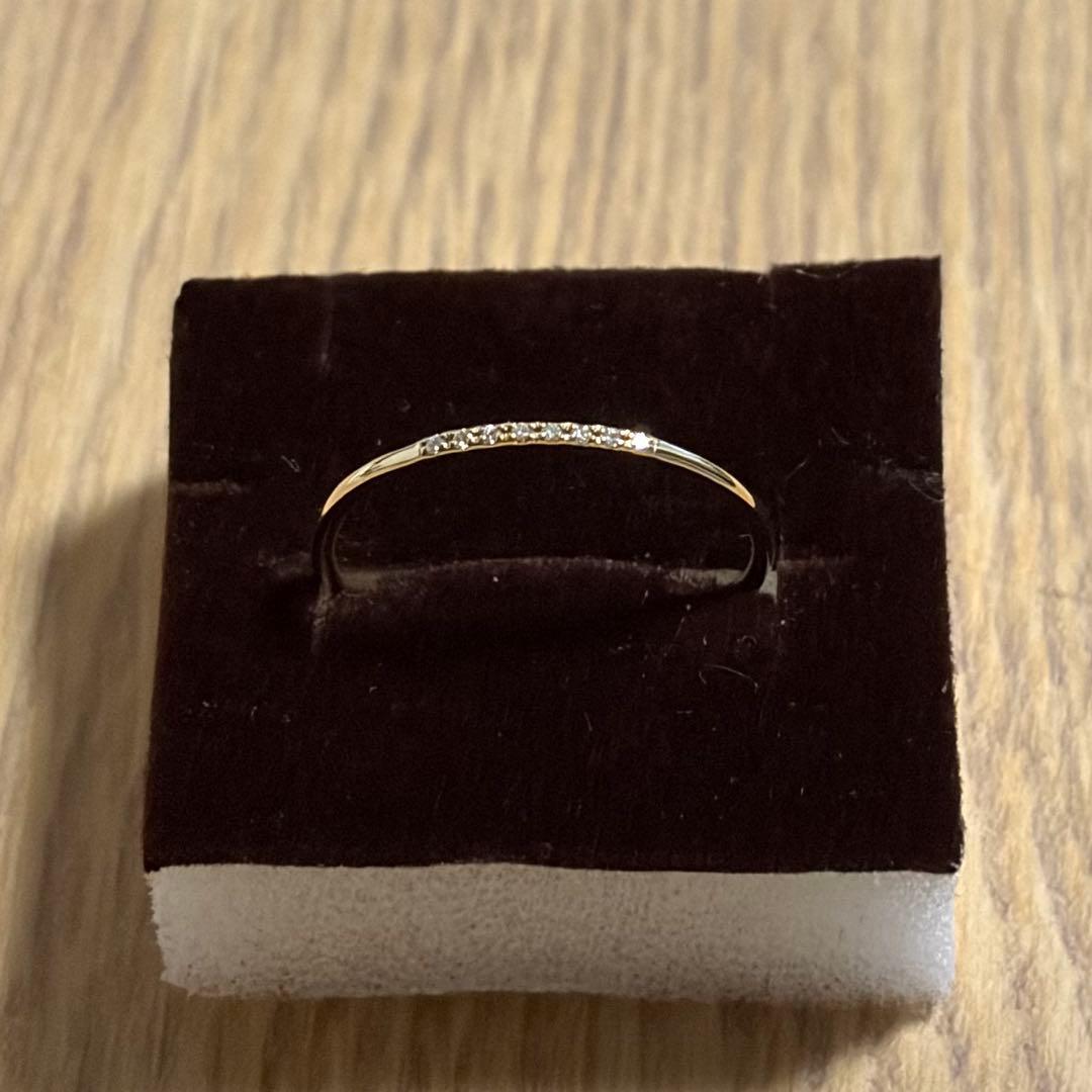 ete K18YG スキニー ダイヤモンド リング 13号