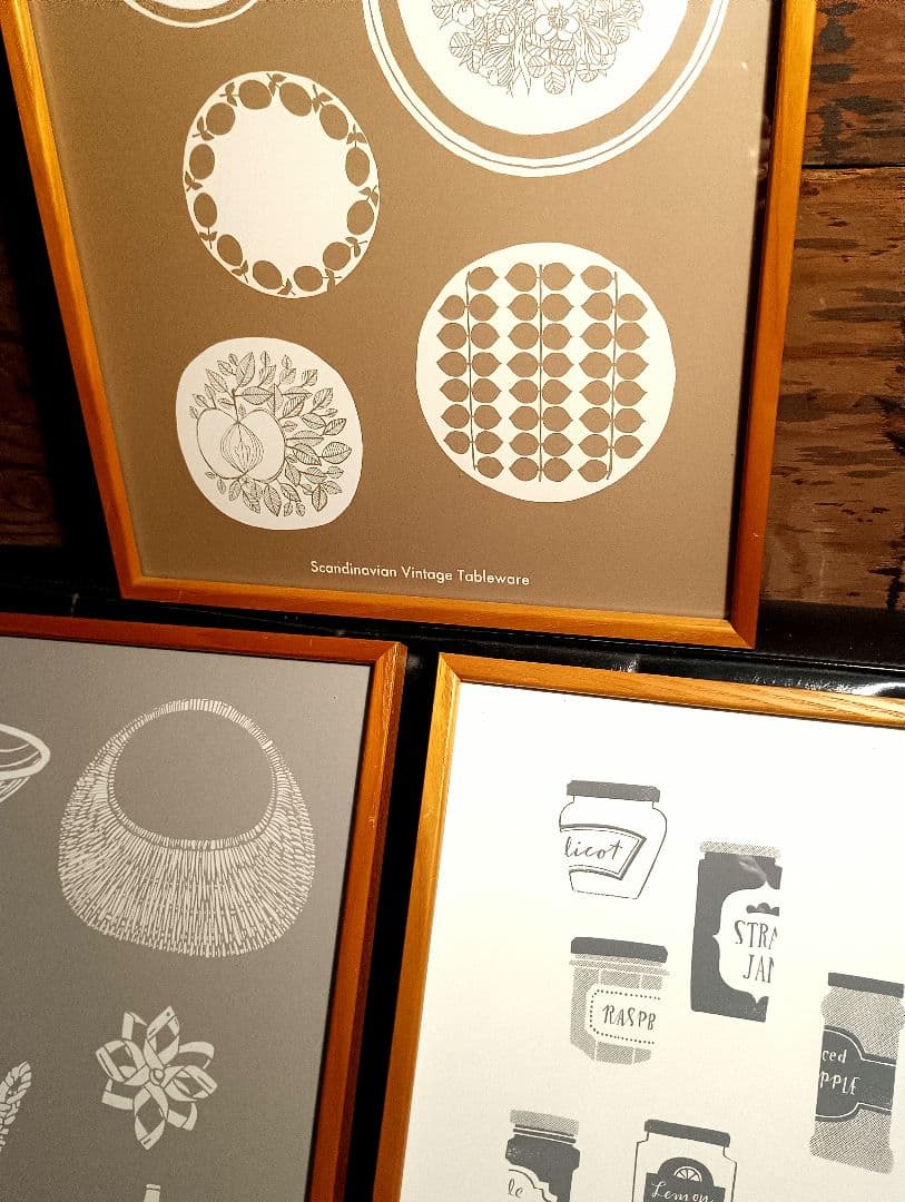 北欧暮らしの道具店 シルクスクリーン ポスター 額入り 3点
