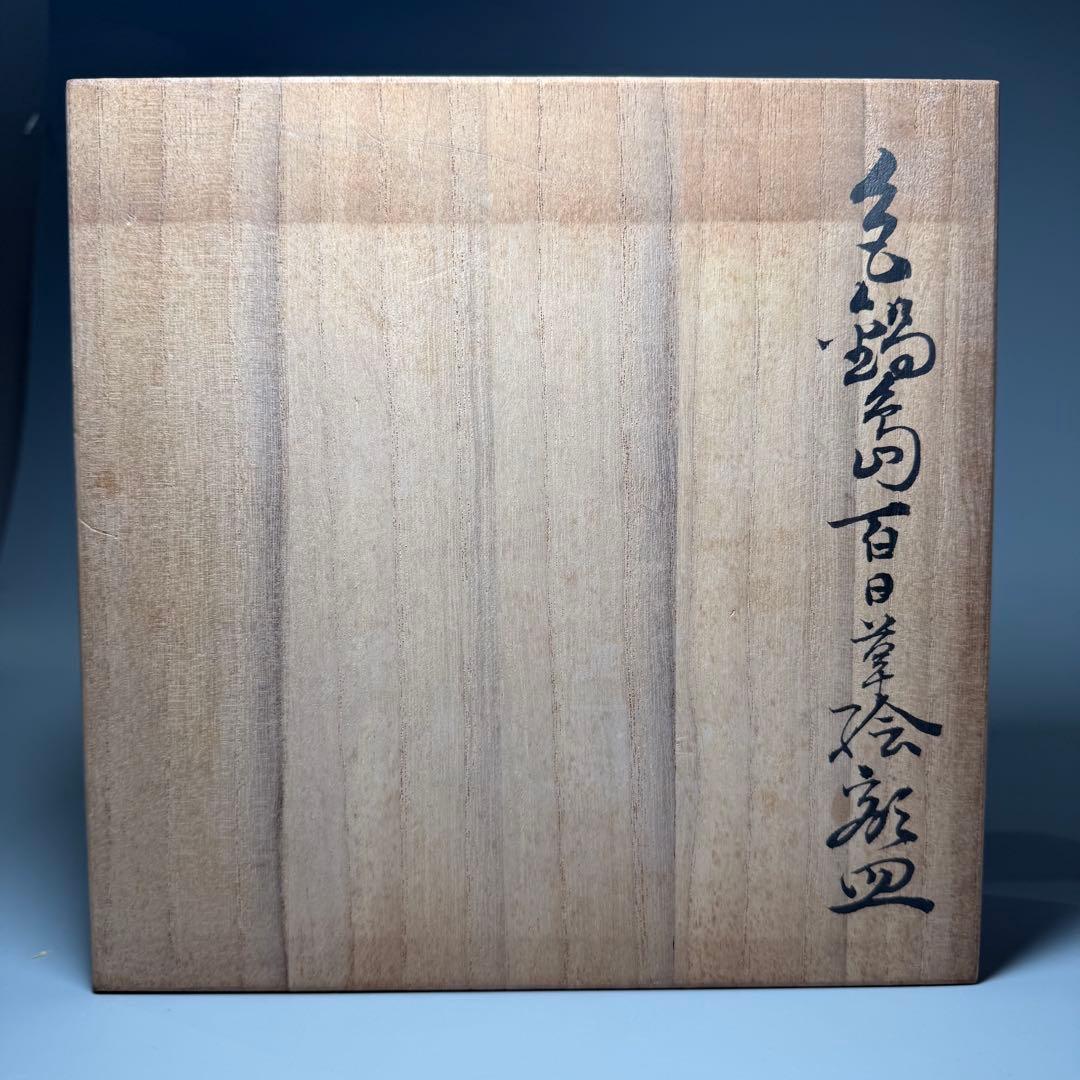 無形文化財　十二代　今泉今右衛門　色鍋島百日草絵飾皿　共箱　栞　完品